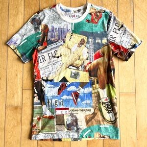 Jordan Flight Essentials AOP Iconic Printed Collage Graphic T-Shirt Size Small